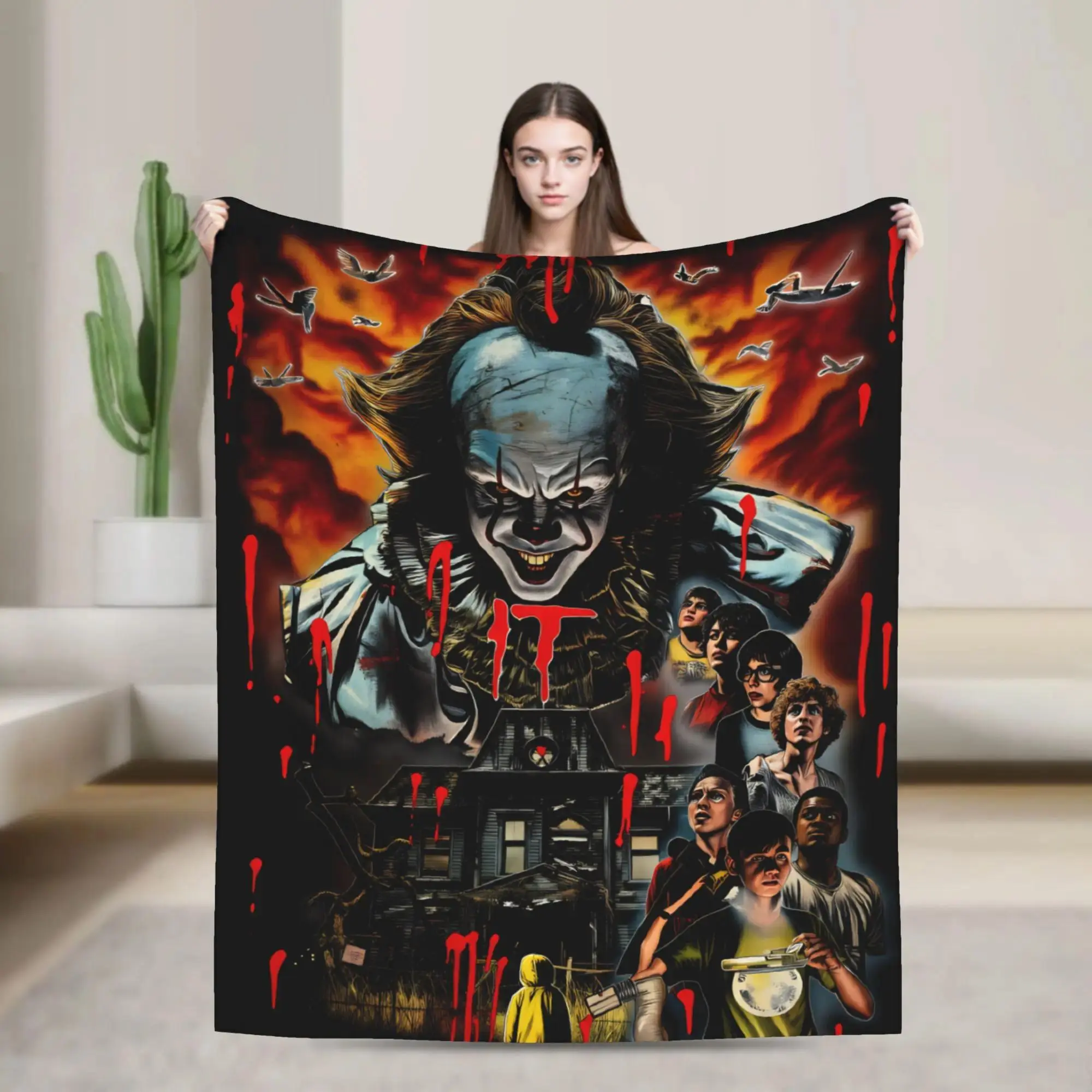 IT Welcome To Derry 2025 Flannel Blanket Soft Warm Throw Blanket for Travel Office Sofa Bedroom Gift