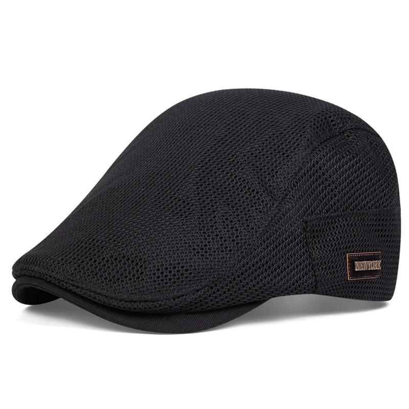 Men NEW York Label Mesh Breathability Newsboy Caps British Painters Hats Spring and Summer Flat Cap Hip Hop Berets