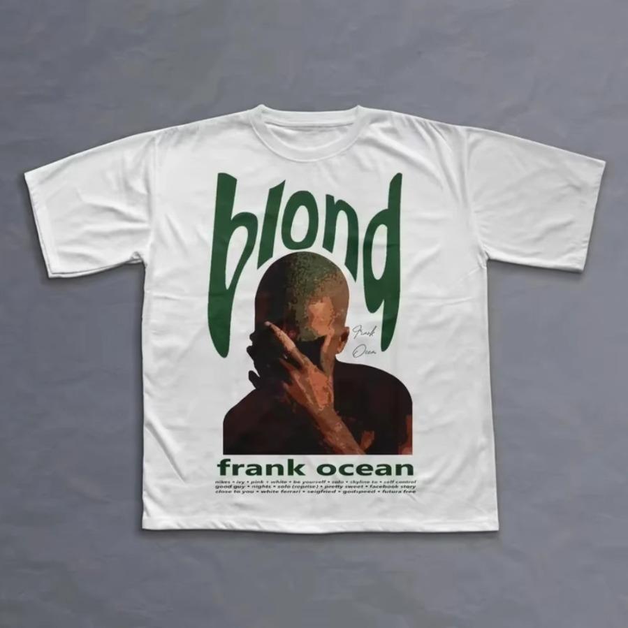 Rapper Frank Retro Graphic T Shirt Mens Womens Hip Hop Ocean Album Clothing Y2k Blond Fashion Oversized Cotton Tee Soft Breathable Short Sleeve Casual Streetwear Summer Cool High Quality Unisex Gift For Music Fans