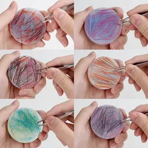 1pc Round Pickling Pad, Anxiety and Trichotillomania Relief Toy, Autism Sensory Scratching Mat, Silicone Pad with Tweezers