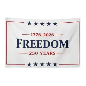 Freedom 250 Years American Flag, 24x35 In, Indoor Outdoor, Vibrant Colors, High-Quality Polyester, Patriotic Us Flag, 250th Anniversary Banner, Outdoor Us Flags