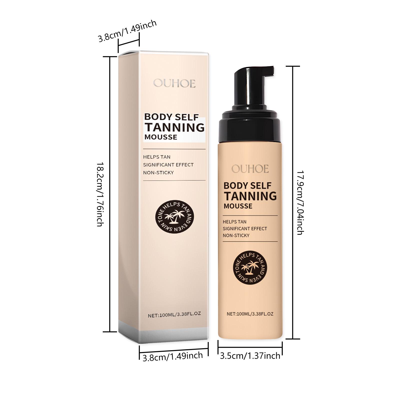 OUHOE Body Tanning Mousse, Sun-Free Indoor Self Tanner with Coffee & Coconut, Mousse Texture Streak-Free Natural Bronze, Fast Absorbing Non-Greasy Hydrating for All Skin oil shower tan self-tanning bronzing agent