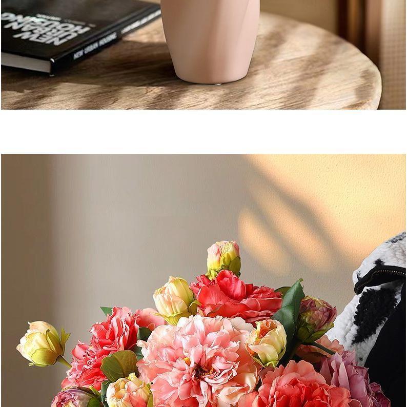 High-Quality Chinese Style Artificial Peony with Burnt Edges, Silk Flowers for Home Decoration and Photography Props