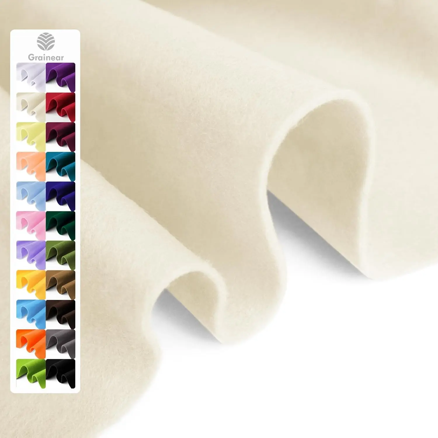 Ivory Soft Felt Fabric Sheet, 18" x 36", 1.6mm Thick - Premium Craft Felt for Sewing, DIY Projects, Embroidery, Decoration - Durable & Fade Resistant