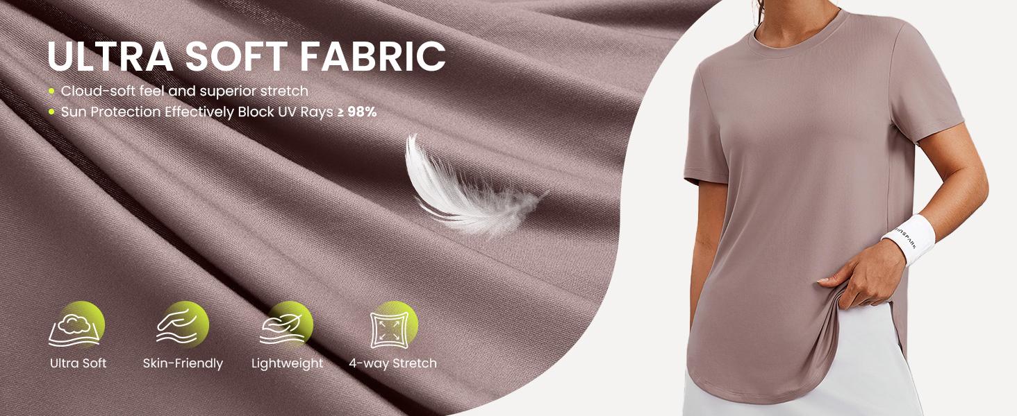 Workout Tops for Women, Short Sleeve Athletic Shirts for Women UPF 50+ Quick Dry Running Outfits for Exercise, Gym, Hiking S-3XL