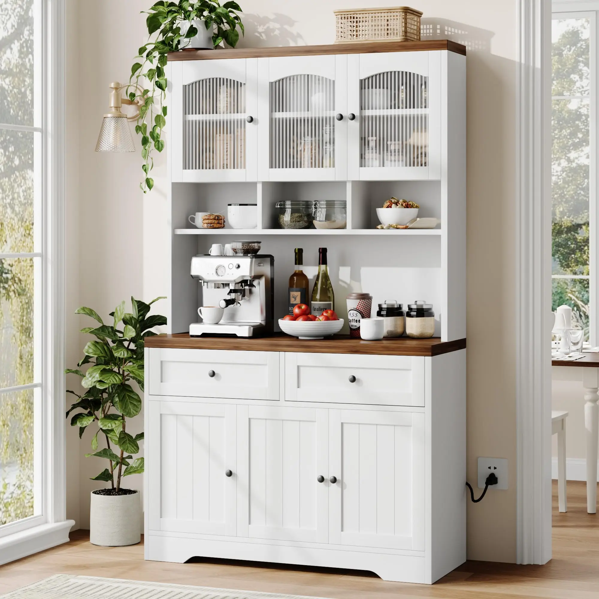 White + Walnut color