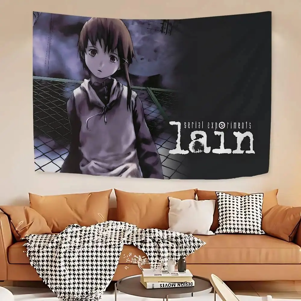 Serial Experiments Lain Cartoon Lightweight Hanging Backdrop Tapestry, Hippie Bohemian Divination Decor for Indoor Room Home Supplies, Festive & Party Backdrops
