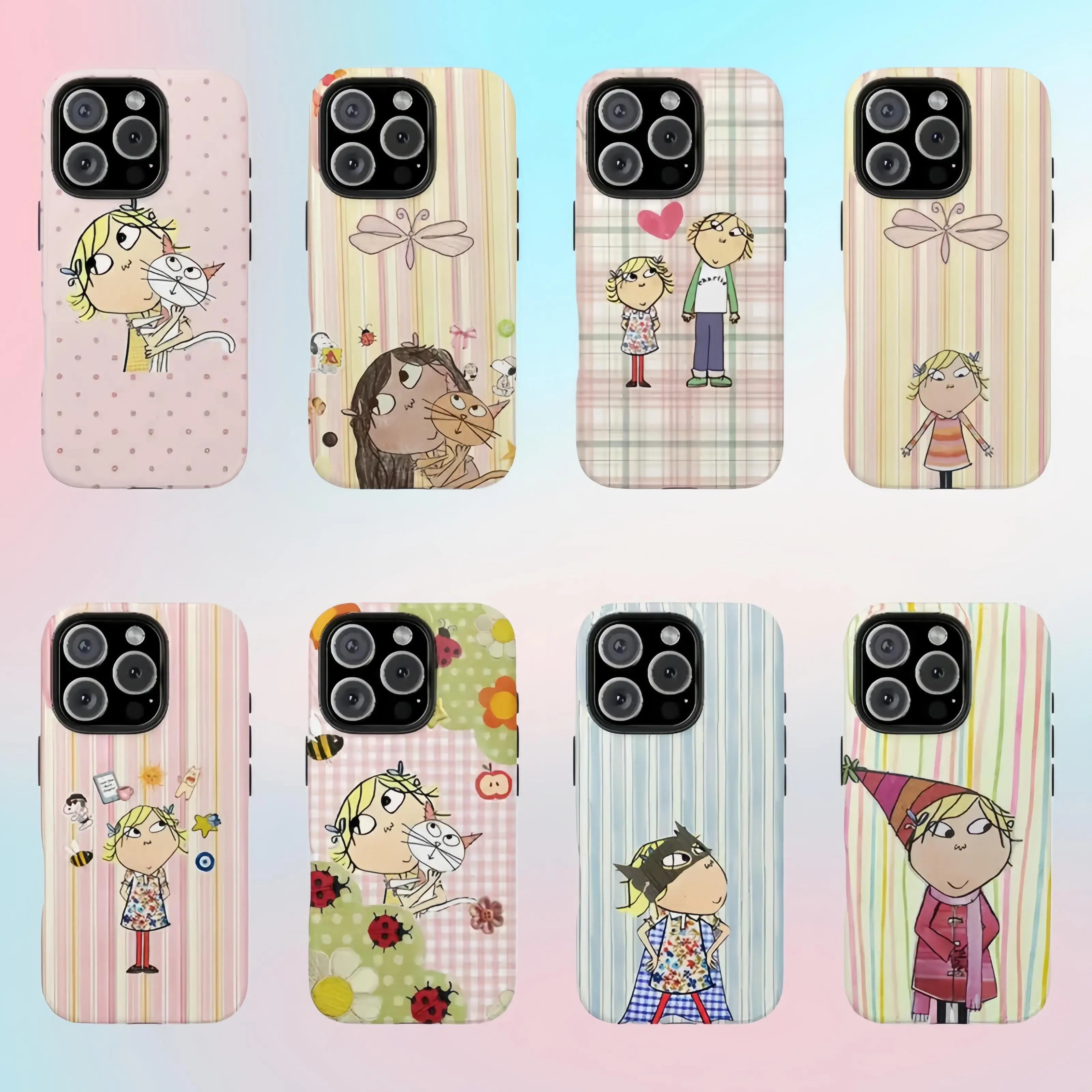 Charlie and Lola Aesthetic Custom Shockproof Cellphone Cover, Children's Book-Themed Wireless Protector Accessory for iPhone 12-17 and for Samsung S21-S25, Ideal Gift for Girls
