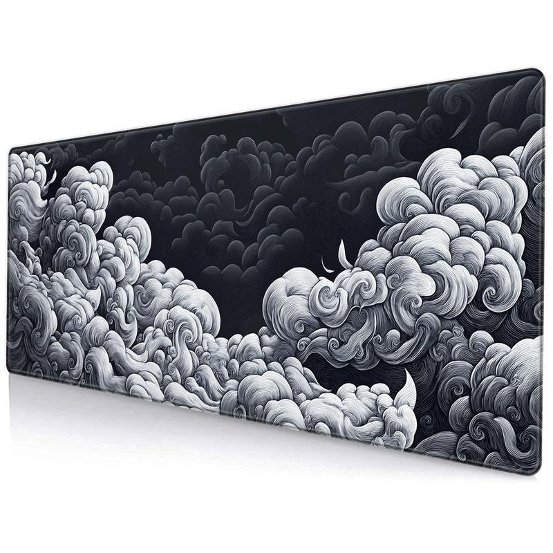 Cloud Pattern Mouse Pad, Rectangle Gaming Mouse Pad, Office Desk Keyboard Mat for Home Office Desk, Non-Slip Rubber Base Mousepad for Gaming