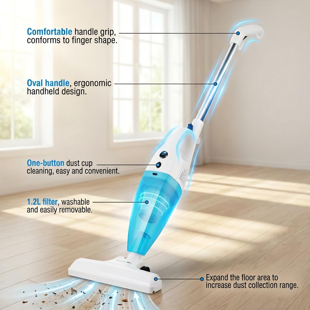 500W Corded Stick Vacuum Cleaner Gift 9 Accessories, 15KPa Powerful Suction 2-in-1 Lightweight Handheld Vacuum with HEPA Filter, Quiet Portable Dust Buster for Hard Floor, Carpet, Pet Hair, Sofa & Dorm, Blue