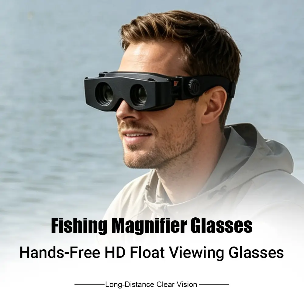 Hands-Free HD Fishing Magnifier Glasses, Adjustable Focus Binoculars, Lightweight Comfort Frame, Clear Vision for Fishing, Bird Watching, Outdoor Sports