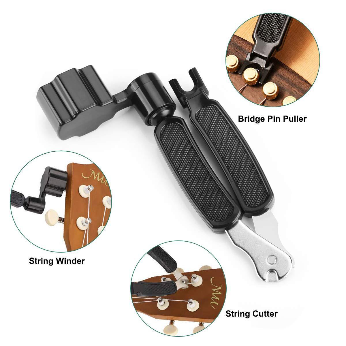 Professional Guitar String Winder Set with String Cutter and Bridge Pins for Easy Guitar Maintenance and String Changing