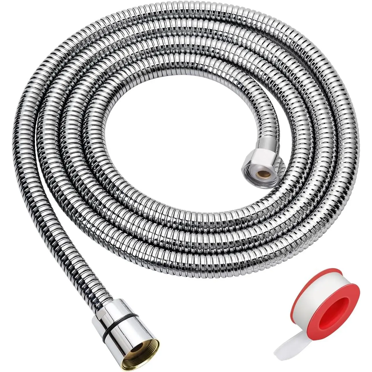 Stainless Steel Handheld Shower Hose - 59 in Long, Brass Core, G1/2" Nut Insert, Flexible, Durable Bathroom Fixture for Home Improvement Shower Equipment