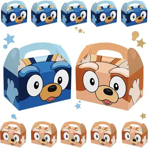 16Pack Cartoon Dog Birthday Candy Bags Blue Cartoon Dog Goodie Gift Boxes for Kids Blue Cartoon Dog Theme Birthday Party Favors Baby Shower Decorations