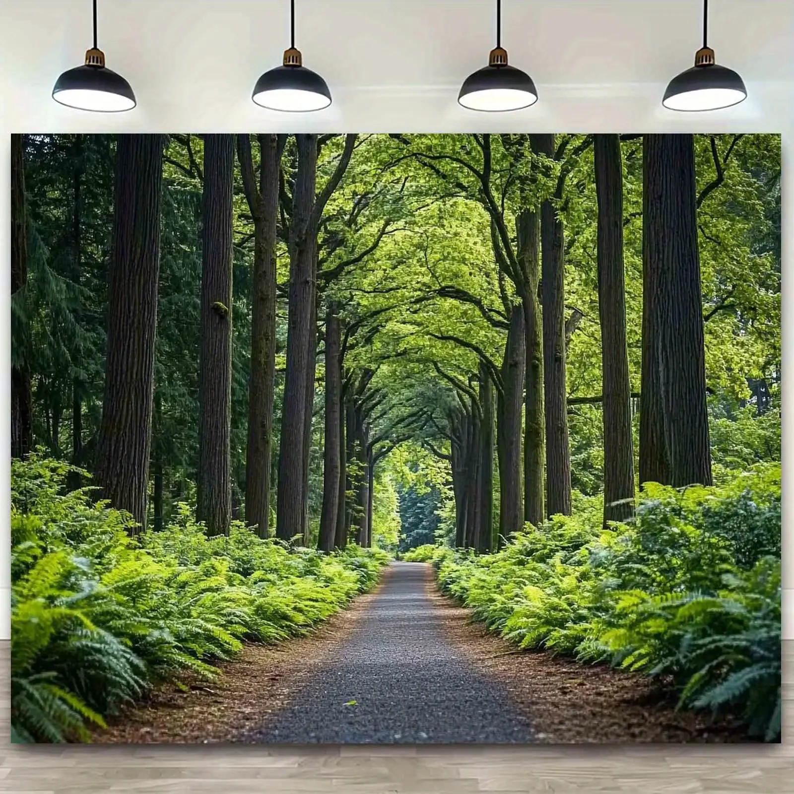 Tropical Jungle Scene Polyester Decorative Backdrop Banner - 1-Piece 59x39in Durable Fabric Decor for All Ages Home Users, Indoor Housewarming, Anniversary Occasions, No Fading Tropical Vibe Supplies