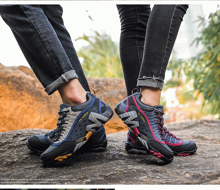 2026 Factory direct sale genuine leather fashionable high-end couple's outdoor hiking shoes waterproof work shoes hiking casual sports shoes