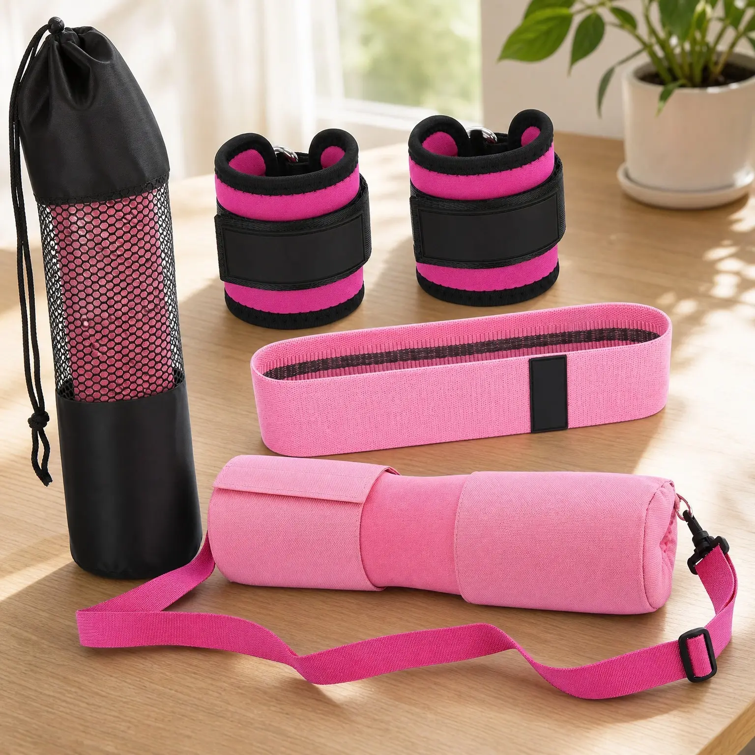 Upgraded Anti-Slip Barbell Pad Set for Squats & Hip Thrusts - Breathable Workout Foam Bar Cushion with Shoulder & Neck Support, Fits Standard Olympic Bars & Smith Machine, for Women & MenGift