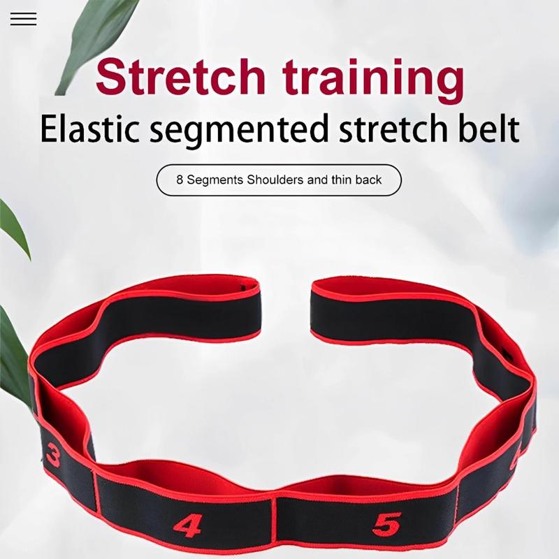 with 8 Sections Dance Resistance Band Yoga Stretching Pilates Fitness Digital Elasticity Elastic Stretch Training Tension Belt exercise  equipment Rotating mat strength gym