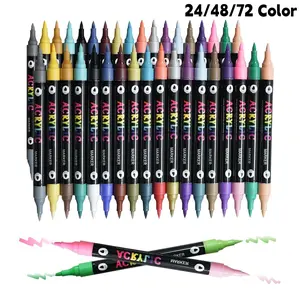 24/48/72 Color Acrylic Paint Marker Set, Dual-Tip Dual-Color Markers for Wood, Canvas, Stone, Glass, Ceramic, DIY Art Supplies, Back-to-School Gift #GLOBAL PICKS