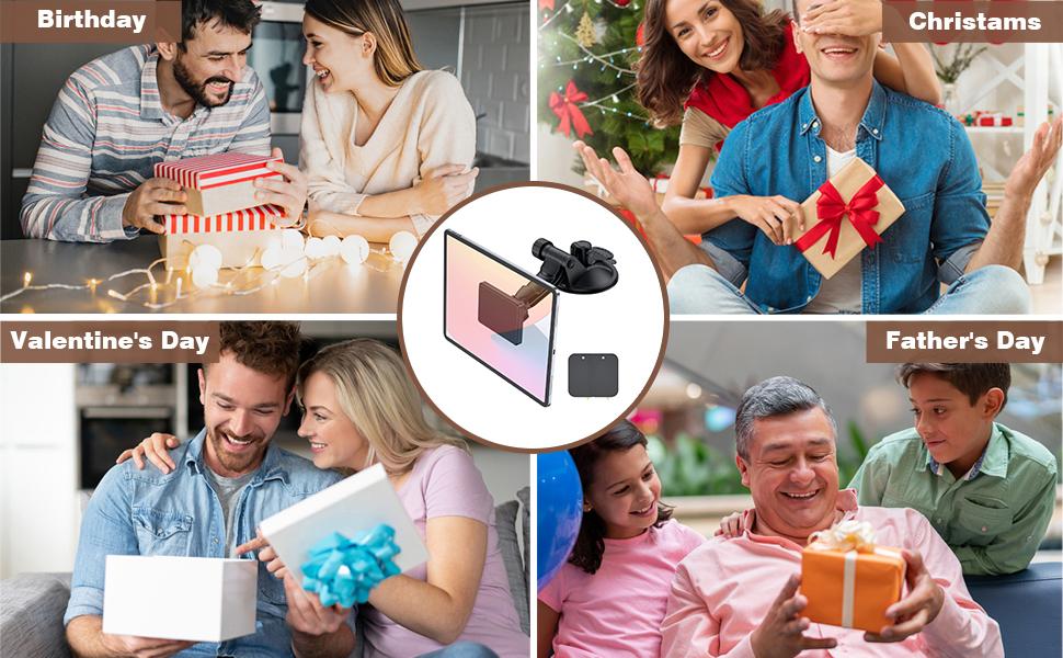 OHLPRO Magnetic Tablet Holder for Car Dashboard, Windshield iPad Car Phone Suction Cup Mount with Magnets, Suitable for All 6inch-11inch Apple Phones, iPads, Samsung Galaxy Tab Tablets, 360-Degree Rotation, Black