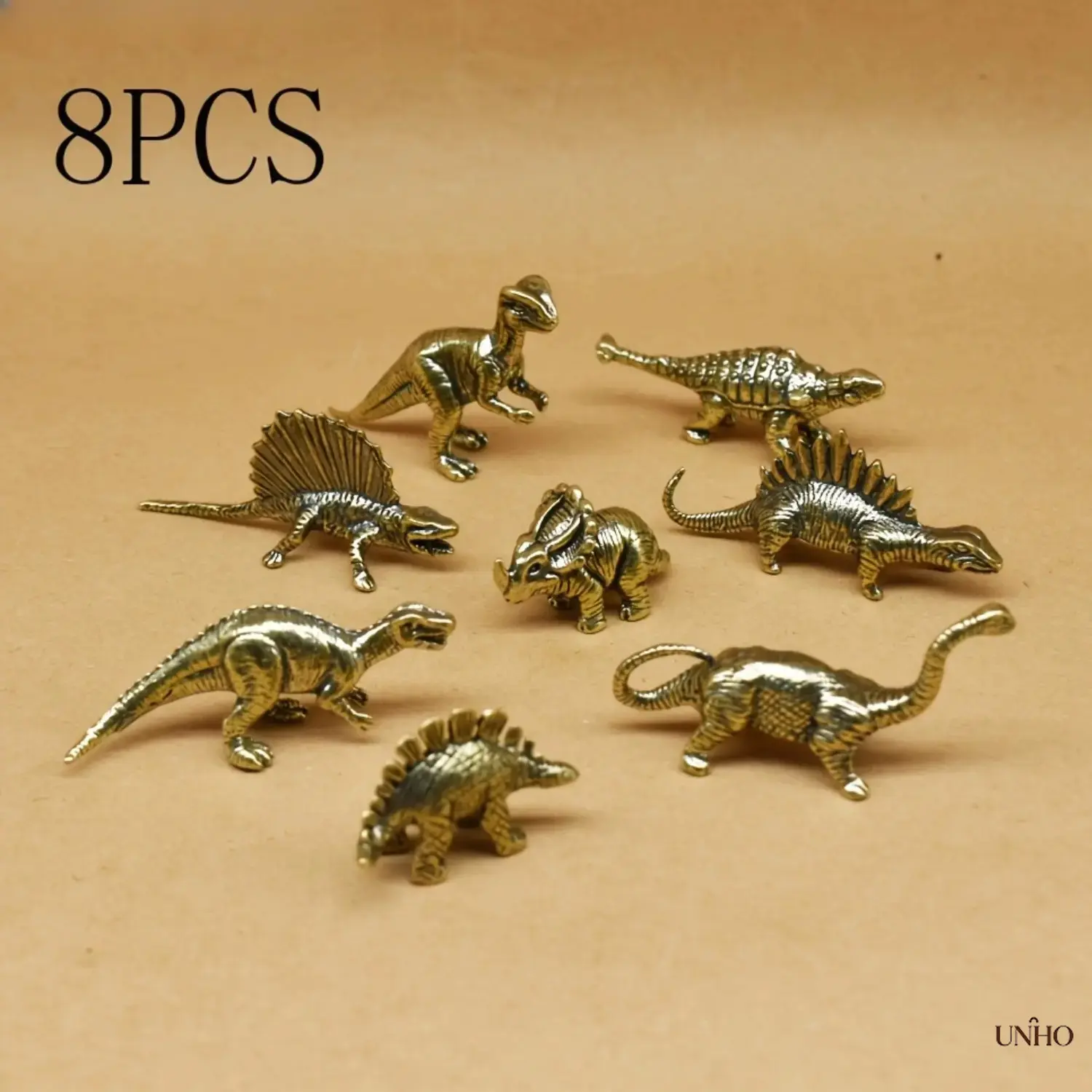 Hand‑Forged Bronze Dinosaur Figurines, Vintage‑Style Mini Jurassic‑Era Statues, Collectible Home‑Decor Ornaments, Available In 3‑Pack, 5‑Pack And 8‑Piece Sets For Dinosaur‑Lovers & Collectors