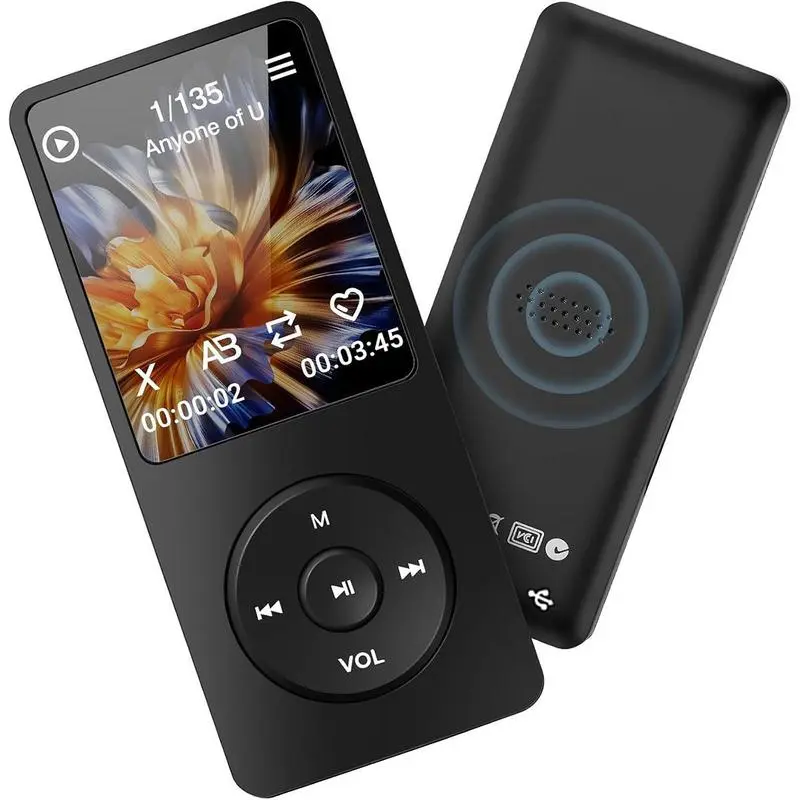 Retro MP3 Player - Bluetooth Wireless Audio Device, 2.6" LCD Screen, Hi-Fi Sound, Plastic Body, Minimalist Portable Digital Music & Video Player, Cool Gadgets for Hiking, Commuting, Teen Boy Gift