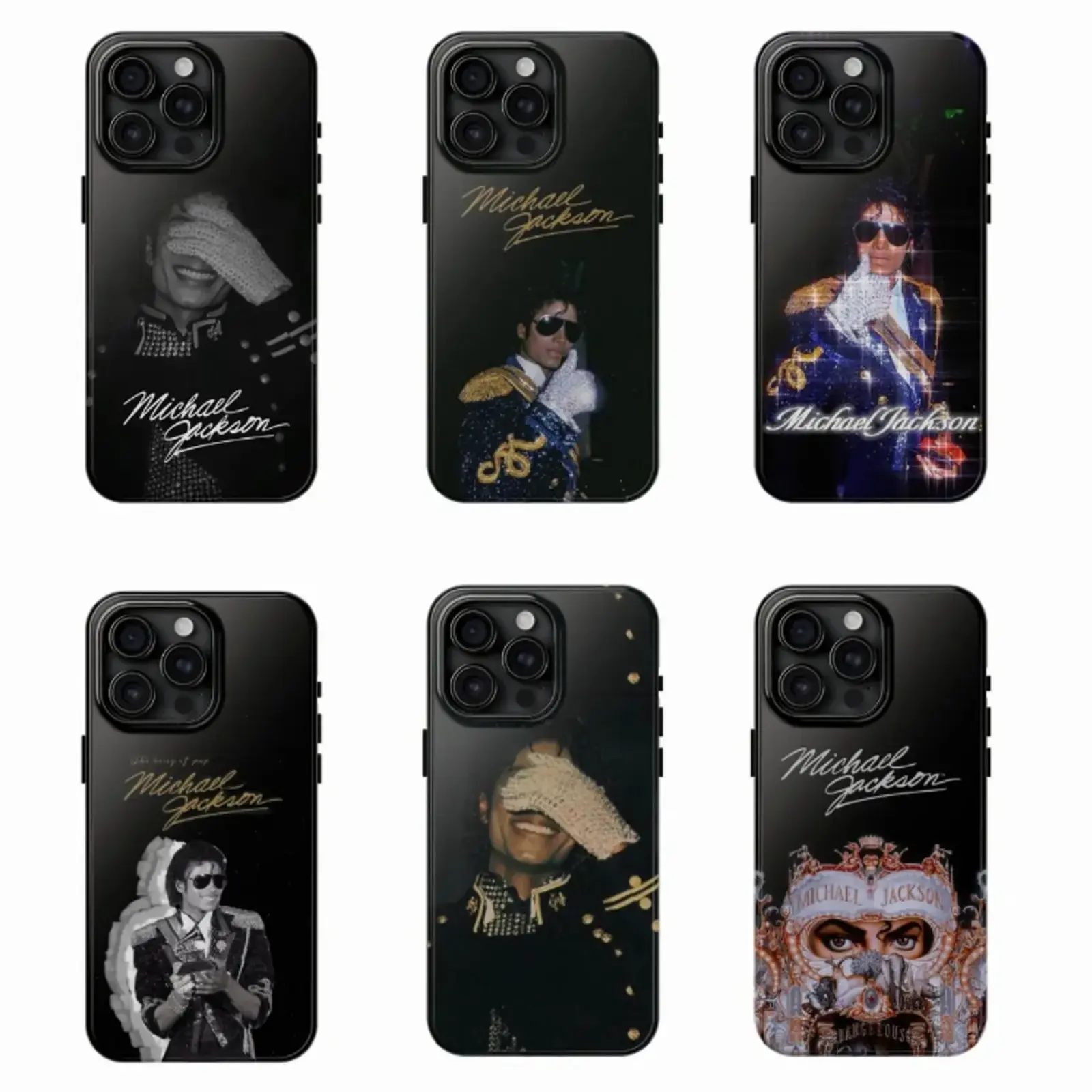 King Of Pop 90's MJ Retro Music Glossy Phone Case For IPhone 17-11, Pro Max, Pro Plus, and Samsung S26-23 Safety Two-In-One Case