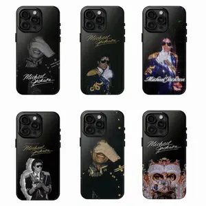King Of Pop 90's MJ Retro Music Glossy Phone Case For IPhone 17-11, Pro Max, Pro Plus, and Samsung S26-23 Safety Two-In-One Case