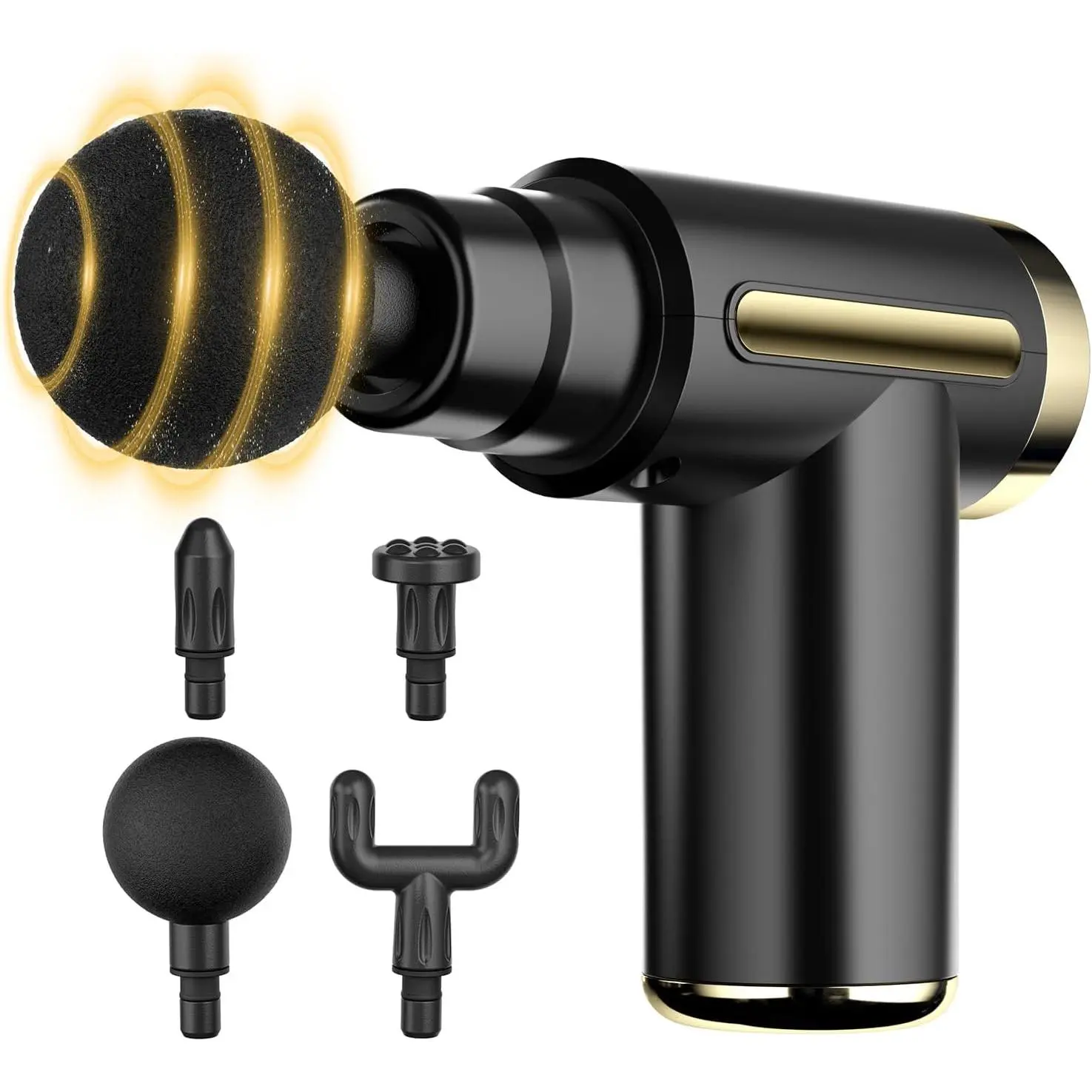 Mini Handheld Massage Gun, Deep Tissue with 6 Speeds, Cordless Muscle Massager with 4 Heads,Type-C Charging, Travel Size, Best GiftsGift.