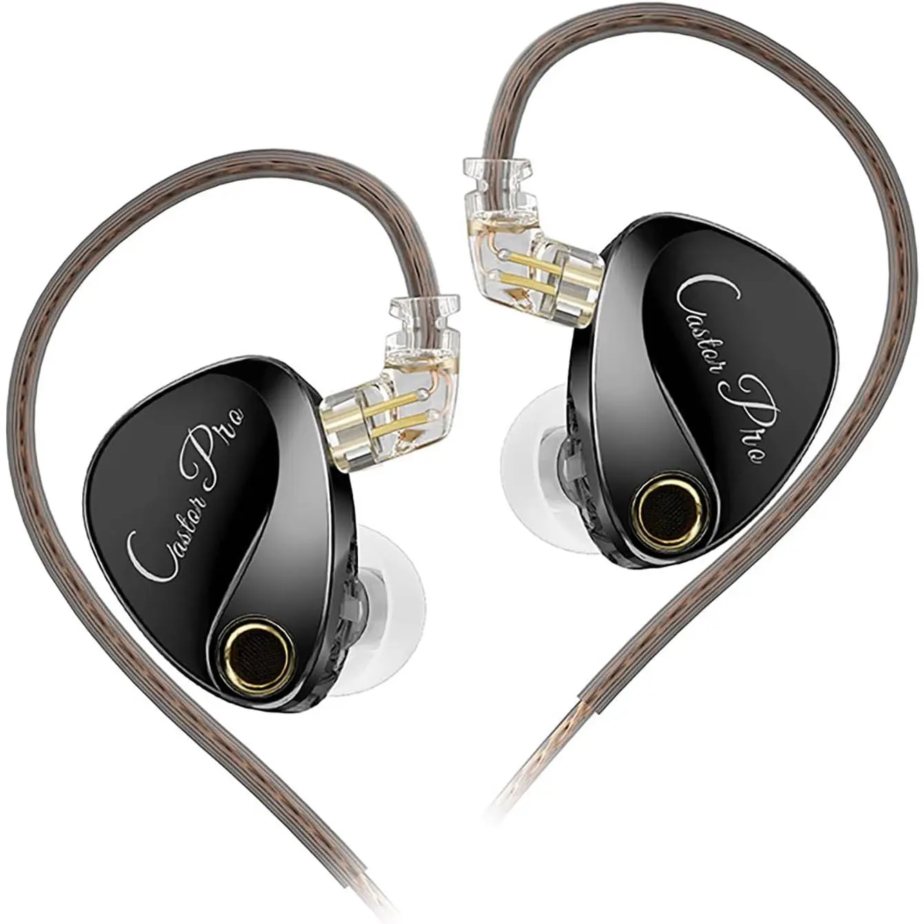 KZ Castor Pro Tunable in Ear , HiFi Improved Bass in Ear Headphone, -Dynamic Driver Gaming Earbuds, IEM Earphones with 2PIN-C Detachable (Black, with Mic)