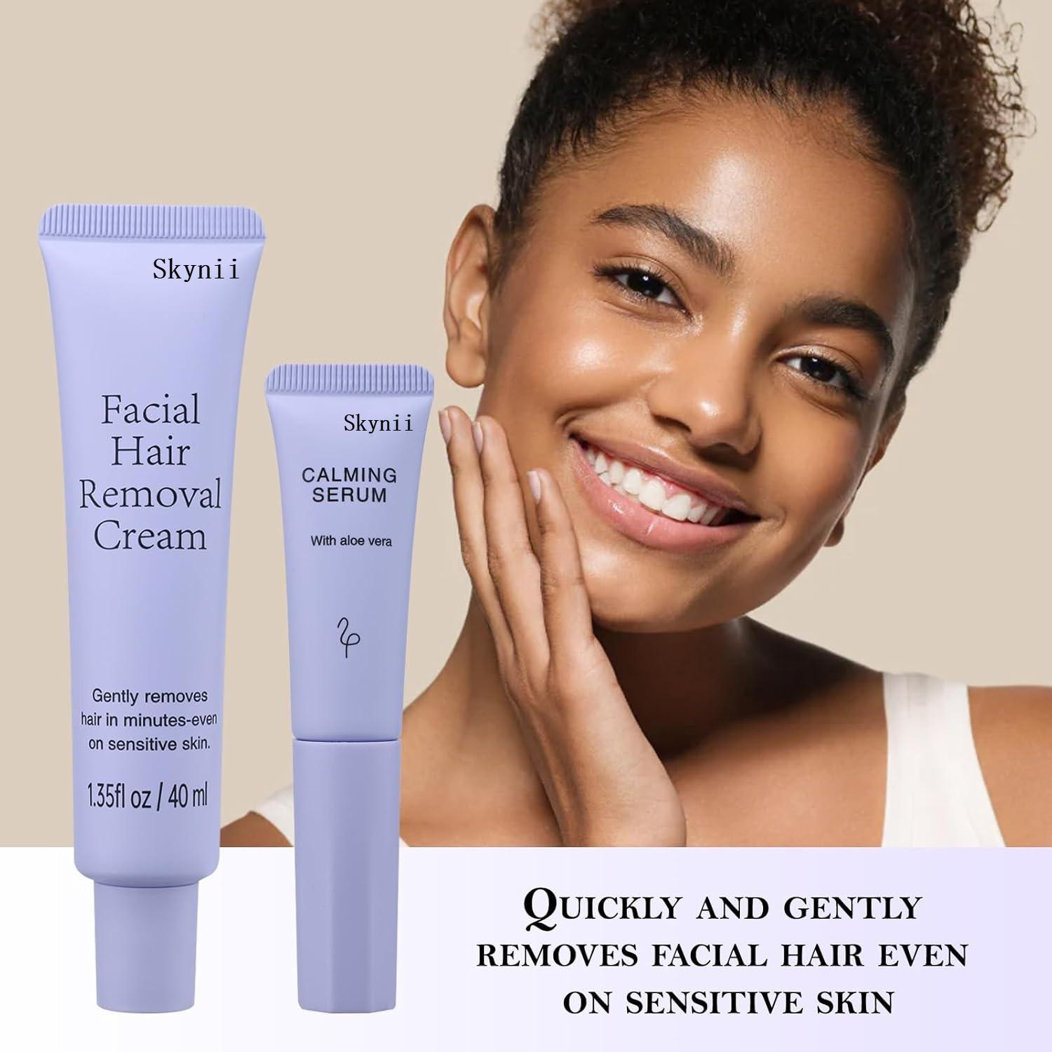 2 Pack Hydrateology Facial Hair Removal Cream, Skynii Facial Hair Removal, Gentle Hairs Removers for Women, Long-Lasting Depilatory Cream for All Skin Types