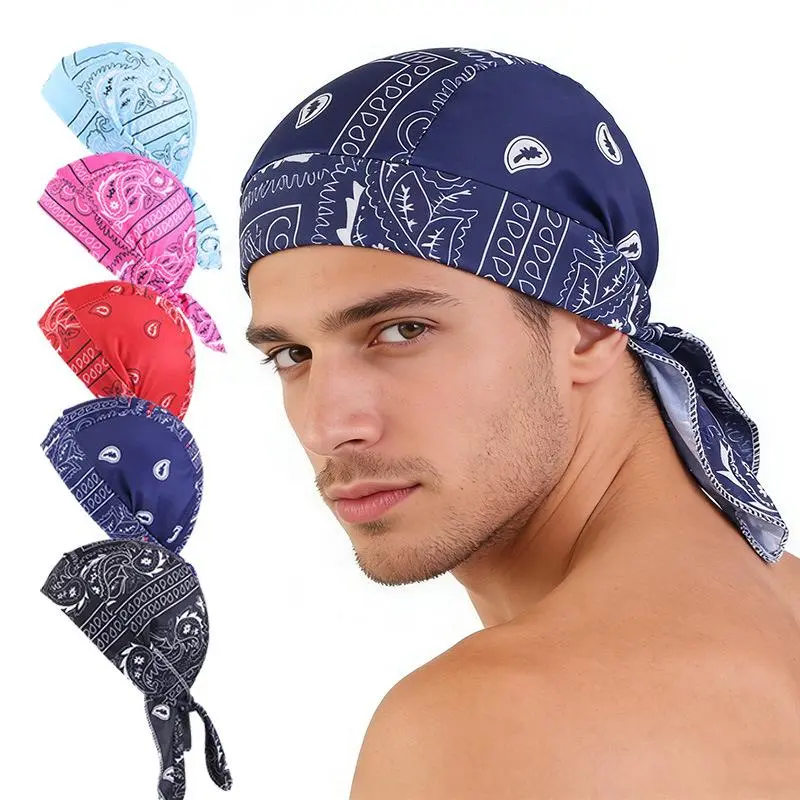 5PCS Unisex Pirate-Inspired Hats, 21%-30% Wool Casual Stretch Cloth Headgear, Hip Hop Streamer Ethnic Style Amoeba-Cashew Hat, 21% (Inclusive) - 30% (Inclusive)