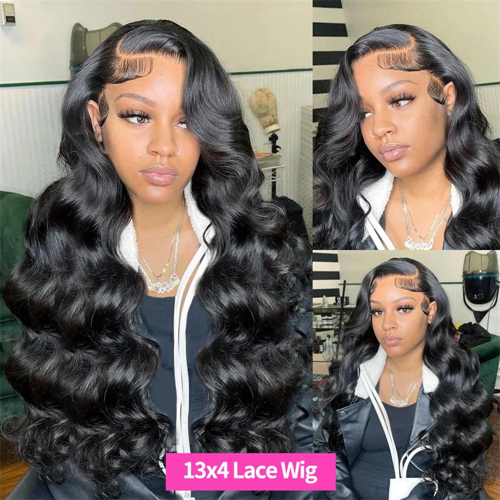 Bling Hair 34 36In Deep Wave Transparent Lace Wig Human Hair 13x4 13x6 Water Wave HD Lace Frontal Human Hair Wigs For Women Brazilian Remy Hair Natural Hairline Natural Black 180% #TikTokShopBlackFriday