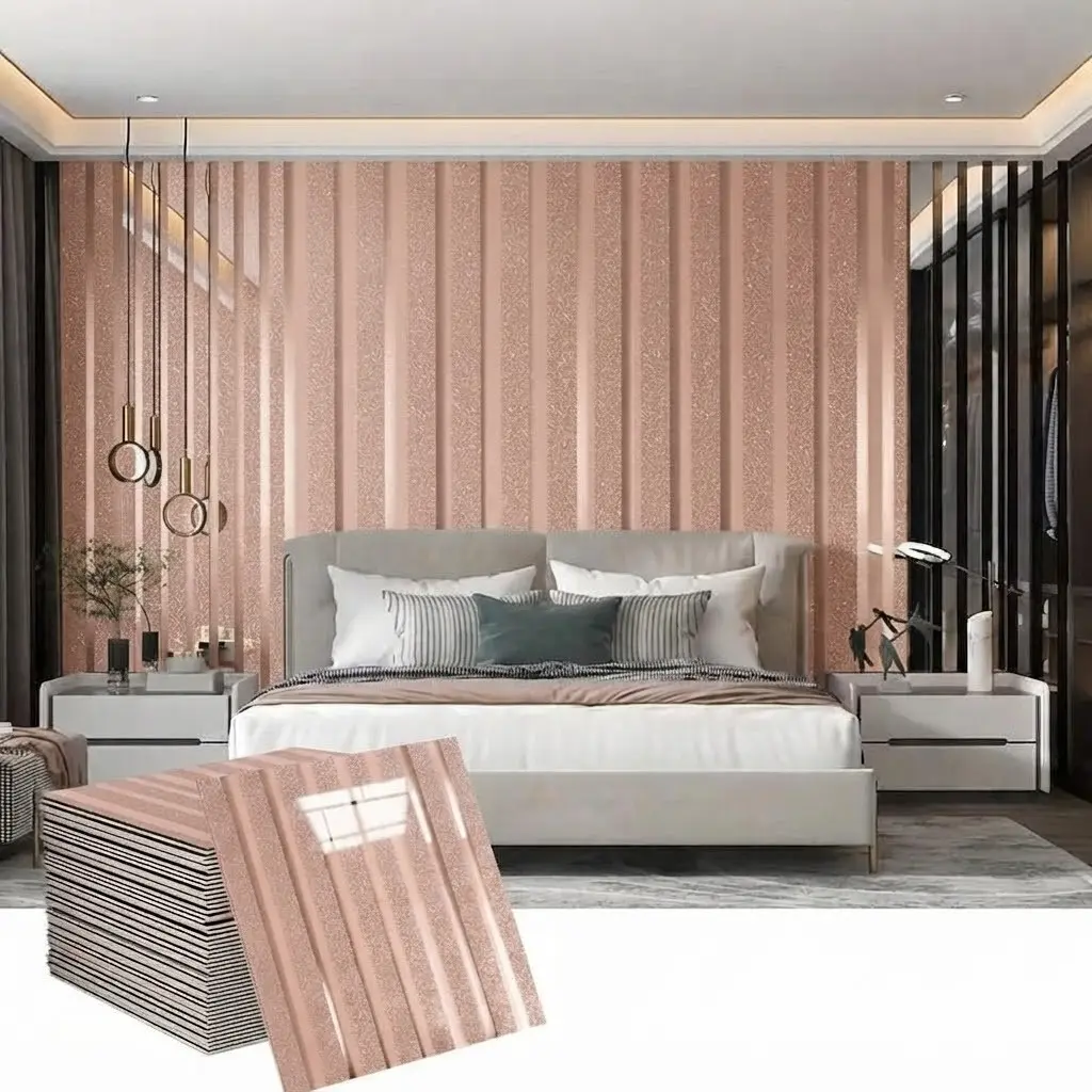 30-piece striped mirror self-adhesive wallpaper, marble tile stickers, wall panels, fashionable style, removable wallpaper, suitable for kitchen and bathroom decoration, moisture-proof wall decals, home background wall decoration