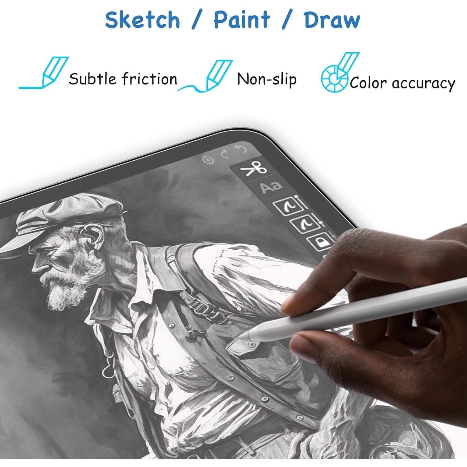 [2 PACK] Paper Screen Protector for iPad 9th/8th/7th Generation (10.2 Inch, 2021/2020/2019), Matte PET Film for iPad 10.2, Write and Draw Like on Paper, Anti Glare Screen Protector