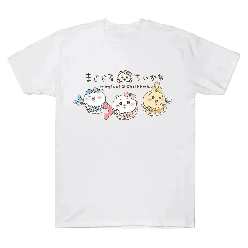 Men's Chiikawa Usagi Graphic T-Shirt, Cool Anime Magical Girl Art Tee, Unisex Easy Fit Short-Sleeve Cotton Top, Graphic Printed Tees, Cool Graphic Tees