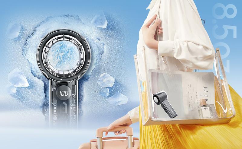 Mini Portable Fan  | Pocket Hurricane Fan | Turbo Boost Output | Adjustable Speed | Digital Display | Perfect for: Office, Library, Camping, Sports, Kitchen Aid, Industrial Workshop