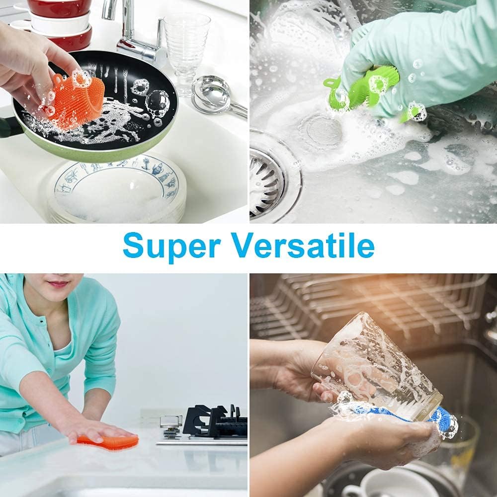 3PCS Silicone Dish Sponges, Super Food-Grade Silicone Sponges, Multi-Purpose and Efficient Sponge Kitchen Gadgets, Especial Delicate Kitchen Sponge Brush