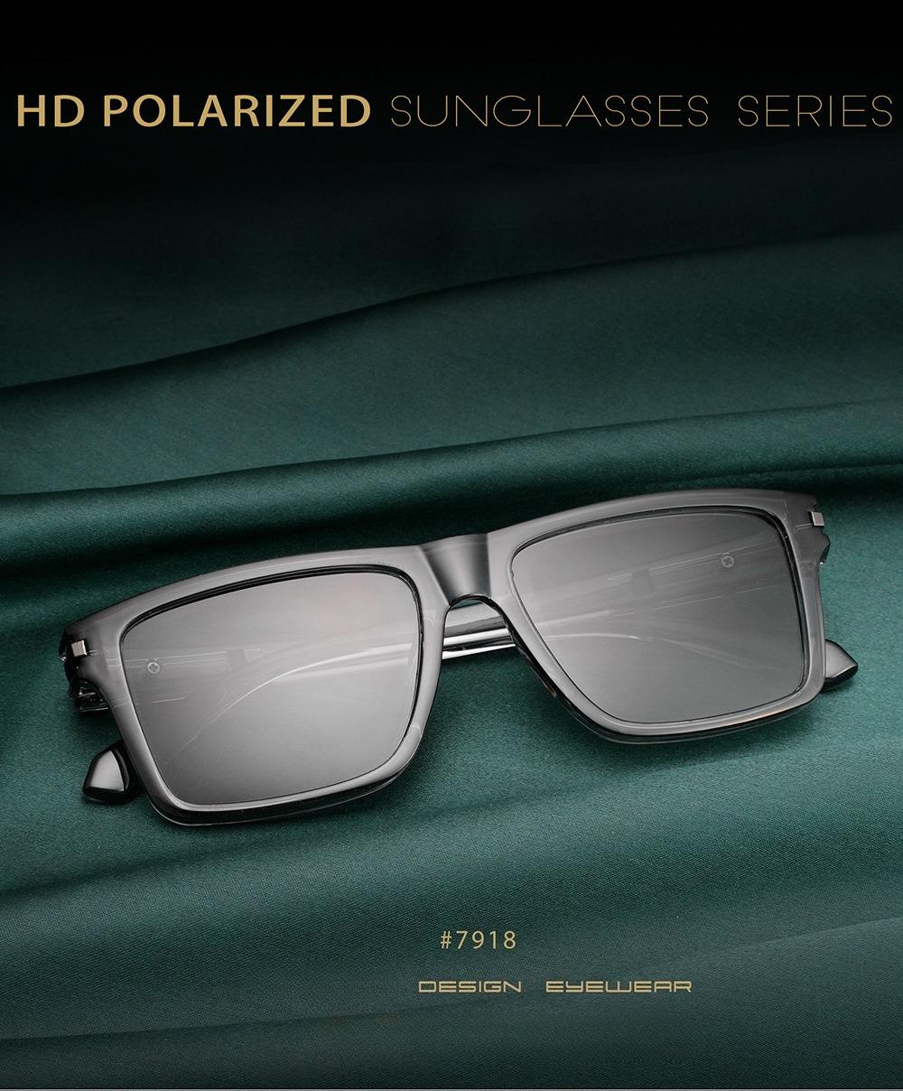 2026 new glasses polarized light color-changing square fashion sunglasses sun protection UV protection plastic sunglasses new 7918