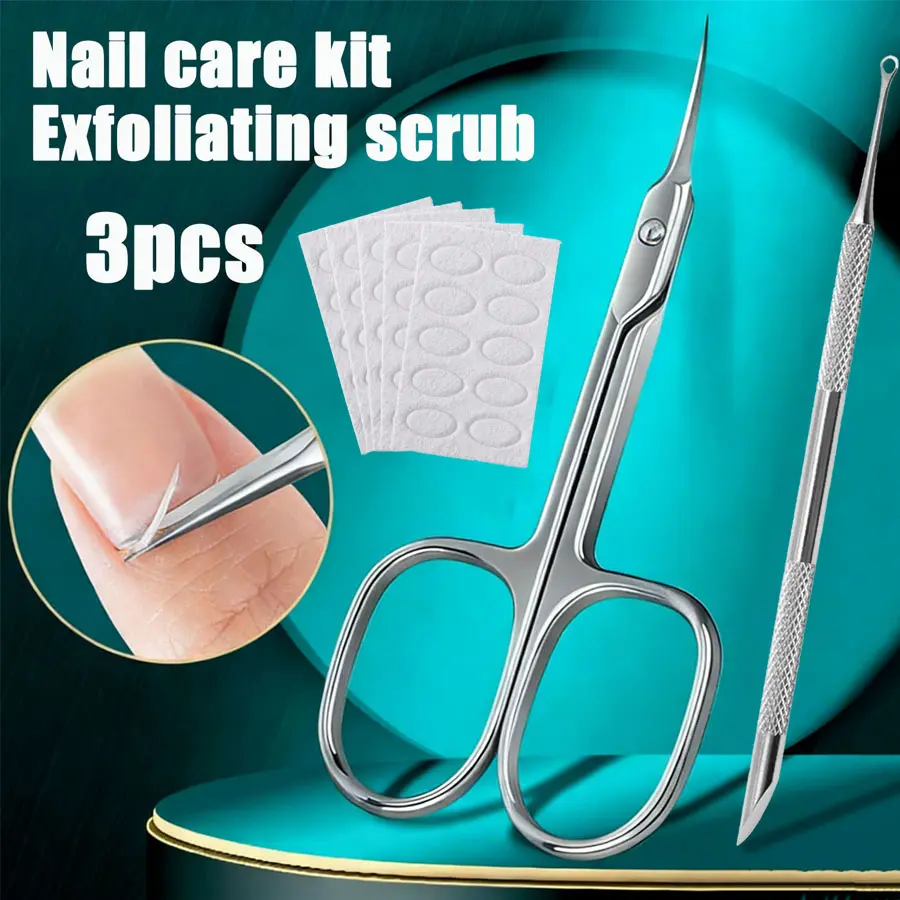 3pcs stainless steel stratum corneum Russian style nail care tool set, multifunctional dead skin remover, portable and durable, foot file callus remover and nail file