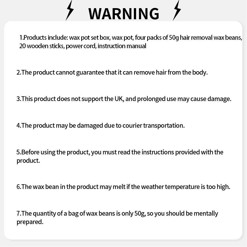 Hair Removal Waxing Kit, 200 cc Wax Warmer with 4 Bags Wax Beads, Wax Beans and 20 Wooden Sticks, At-Home Hair Removal Set for Women
