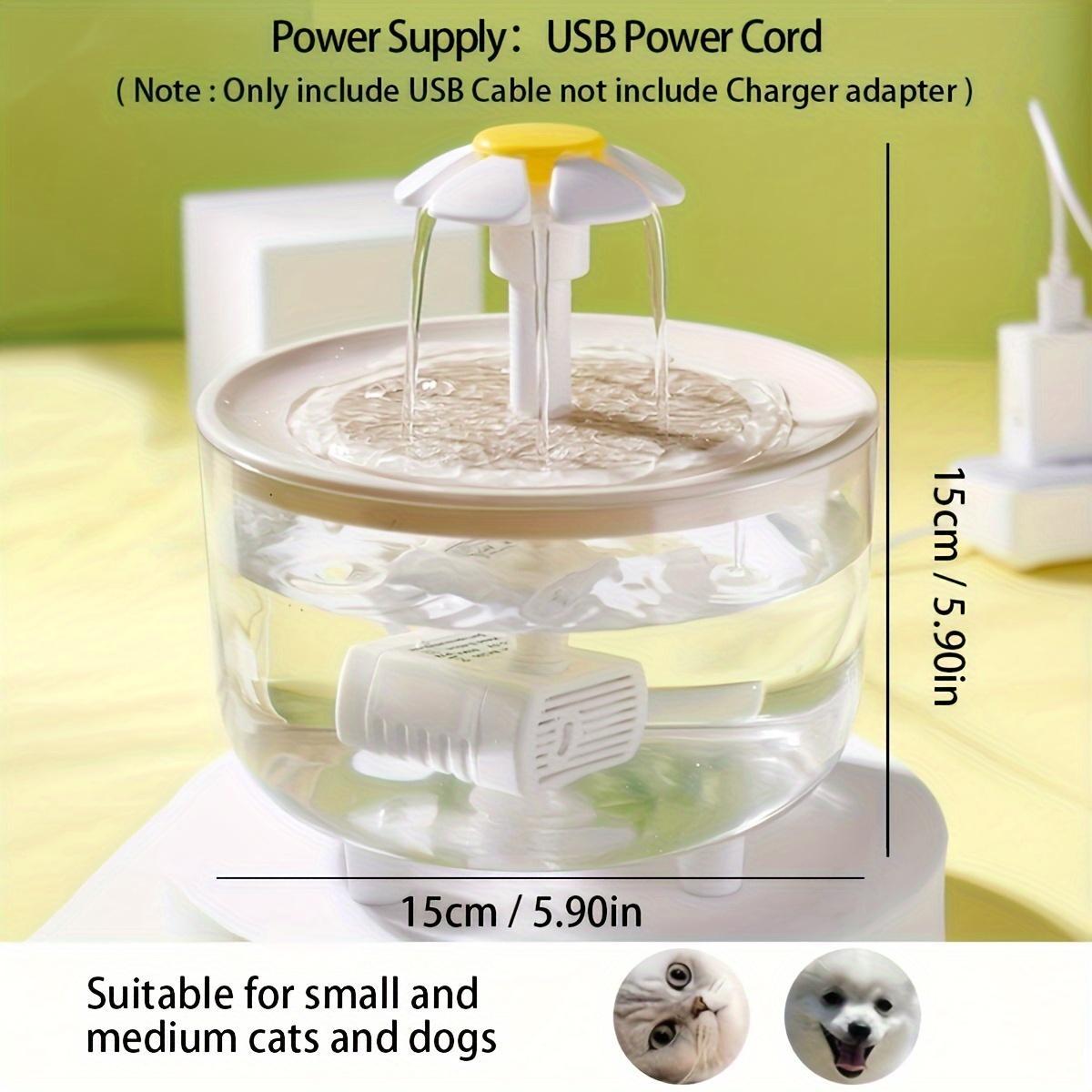 Clear Pet Water Fountain, USB-Rechargeable Automatic-Circulation Cat Water Dispenser, Indoor Cat Drinking Fountain, Automatic Water Feeder, Pet Drinking Supply Gift