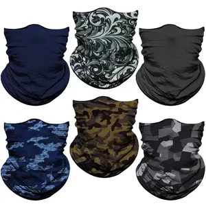 Venswell 6 Pack Outdoor Camouflage Jungle Neck Gaiter for Men Women Headwear Bandana Head Wrap Face Scarf Mask Cover Warmer Balaclava-Seamless & Versatile