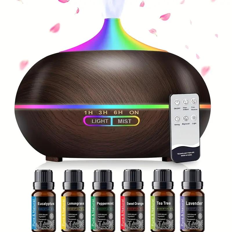Essential Oil Diffuser 18.6oz, Ultrasonic Aromatherapy Diffuser Mist Humidifiers, Humidifier With 8 Color Lights, 4 Timer Setting, Auto Shut-Off, Office Home Bedroom Living, Large Room
