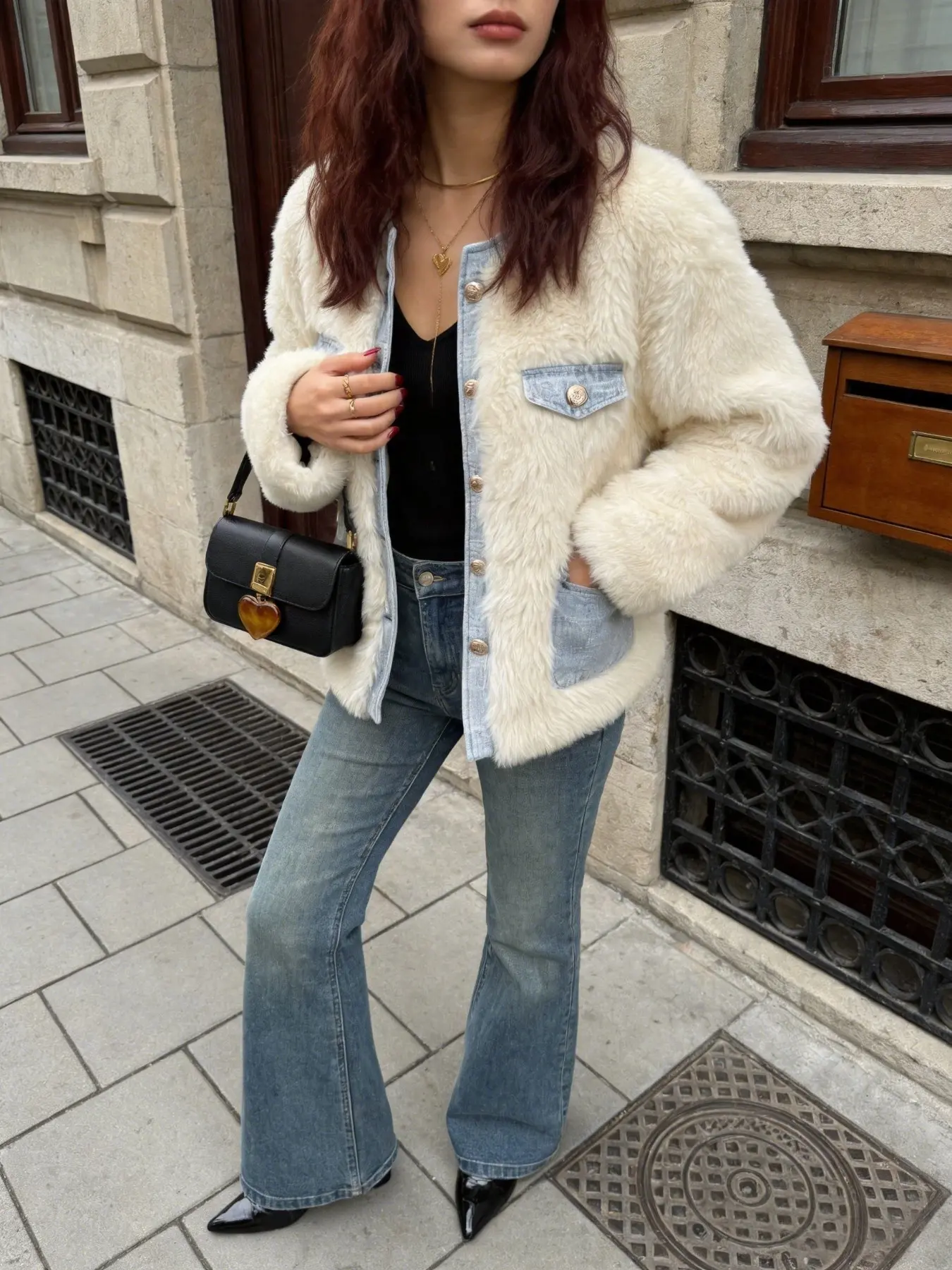 2026 Fall Winter New Fashion Street Style Loose Fit Cozy Lamb Fur Jacket for Women, Versatile Warm Outerwear for Casual Wear