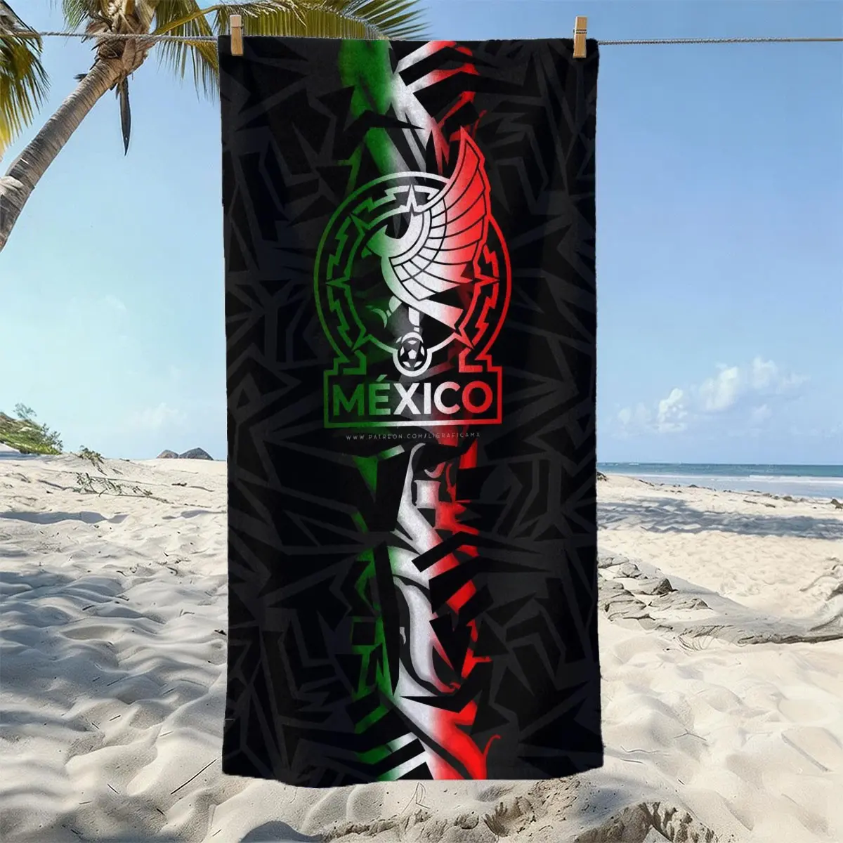 Mexican Totem Ultra-Fine Fiber Beach Towel, Lightweight Quick-Dry Sand-Resistant, Ideal for Pool, Beach, Travel, Camping