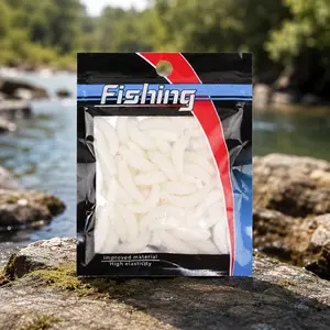 Glow in the Dark Soft Lure Set: Multi-Pack 2cm 0.38g Bio-Imitation Grub & Shrimp Baits. Fluorescent Waterproof Design for Saltwater Freshwater Fishing. Ideal for Bass Trout Walleye. All-Day All-Weather Lure for Ocean River Lake.