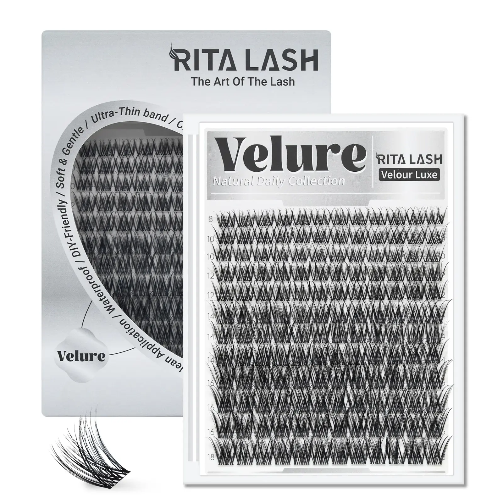 Velure | RITALASH 144pcs Velure Eyelash Extension Lashes with Ultra-Dense, Waterproof, Long-Lasting Lashes | Venus | Natural Daily | Beginner-Friendly | Popular & Must-Have Clusters