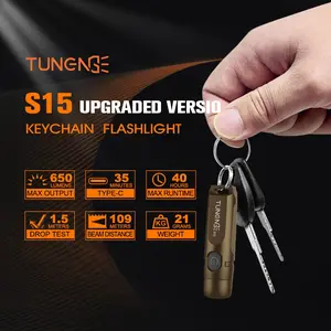 Tuneng S15 Upgrade Keychain Flashlight, Portable LED Light for Keys, Compact Design, Ideal for Emergency & Daily Use