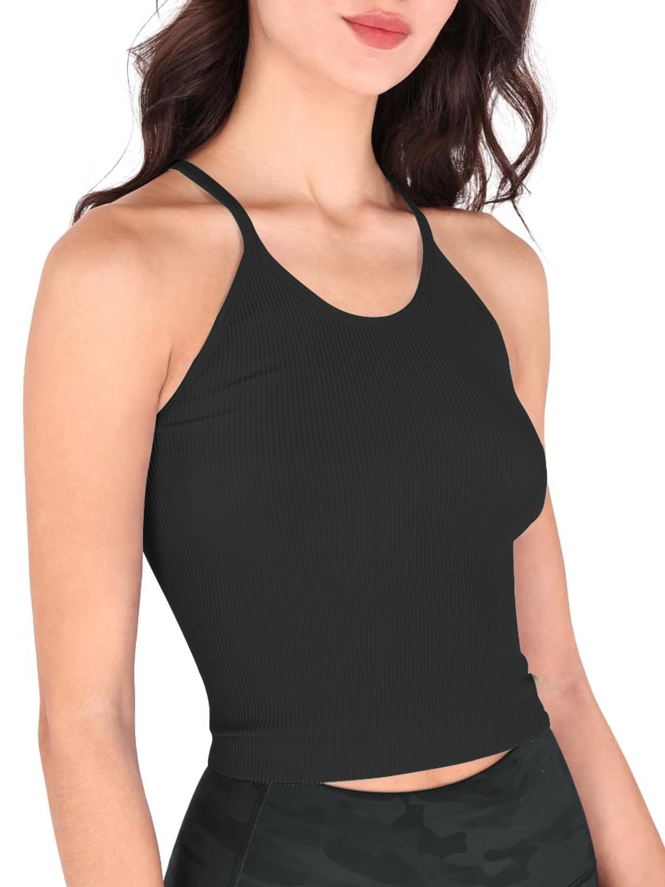 Women's Solid Racerback Sports Tank Top, Breathable Comfortable Sports Vest, Ladies Sportswear for Indoor Outdoor Wear, Breathable Athletic Top